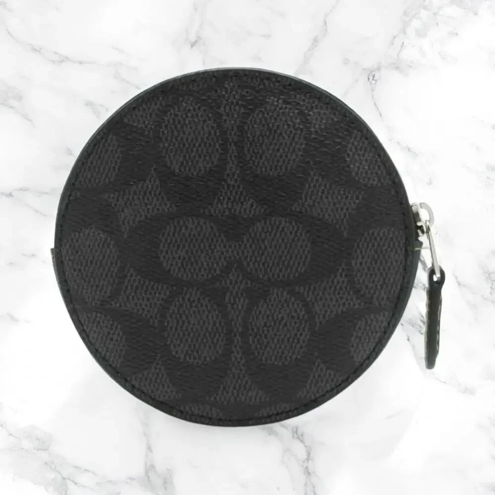 Coach Coin Case In Signature Canvas With Halloween Black Cat CX348
